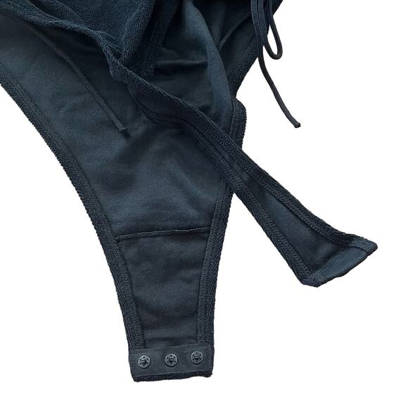 NWT Savage x Fenty Terrycloth Thong Bodysuit in Black Size Small - Picture 6 of 10